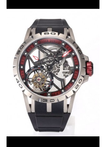 Roger Dubuis Excalibur Spider Flying Tourbillon Skeleton Caja Titanio 45MM Reloj Réplica Suizo a Espejo 1:1
