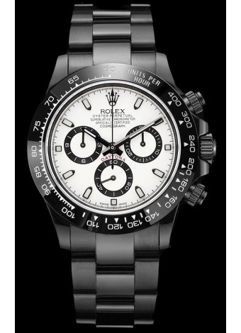 Rolex Daytona Blaken Réplica Suiza a Espejo 1:1 Dial Blanco Movimiento Cal.4130 (CON CAJA) 