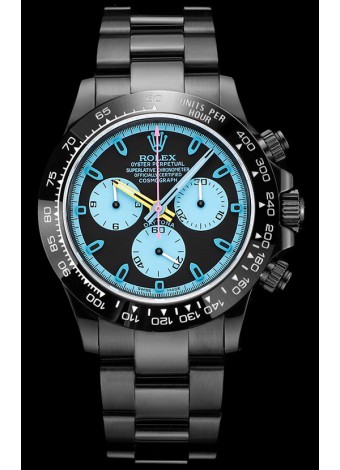 Rolex Daytona Blaken Réplica Suiza a Espejo 1:1 Dial Negro Movimiento Cal.4130 (CON CAJA) 