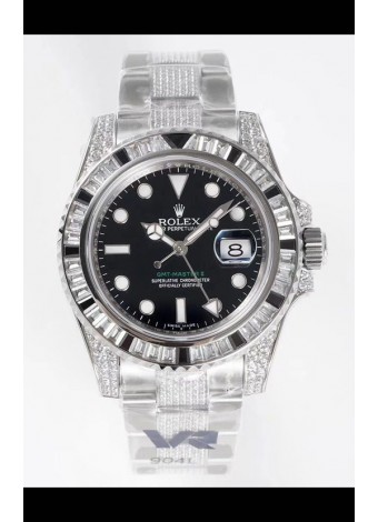 Rolex GMT Masters II Diamonds Reloj Suizo Caja Acero 904L - Calida a Espejo 1:1