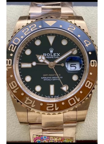 Rolex GMT Masters II M126715CHNR Oro Everose Reloj Réplica Suizo a Espejo 1:1 - Acero 904L