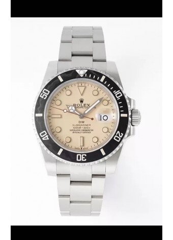 Rolex Submariner DiW Caja Acero Inoxidable Bisel Negro Reloj Edición Cerámica