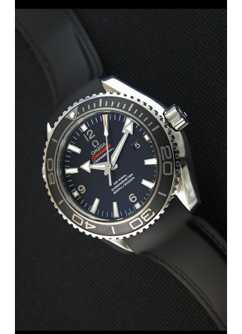 Omega Seamaster Planet Ocean Swiss Correa Negra Réplica 45MM 1:1 Ultimate Edition Watch 
