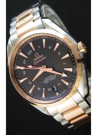 Omega Seamaster Aqua Terra GMT 150M 43MM Réplica a Espejo 1:1 Caja en Dos Tonos