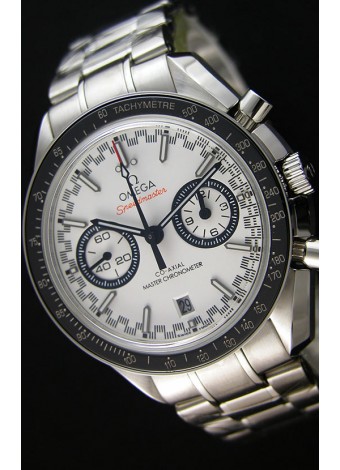 Omega Speedmaster Racing Co-Axial Master Reloj Réplica Suizo Cronógrafo en Dial Blanco