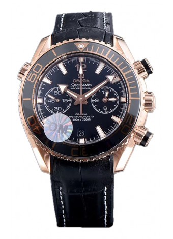 Omega Seamaster Planet Ocean 600M Sedna Gold Correa Piel 45.5MM Reloj Réplica Espejo 1:1 