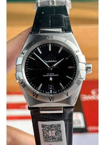 Omega Co-Axial Constellation 39MM Dial Acero 904L Negro Reloj Réplica Espejo 1:1