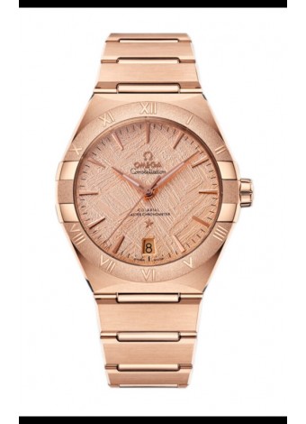 Omega Co-Axial Constellation Oro Rosado Meteorite Dial Réplica Espejo 1:1 41MM