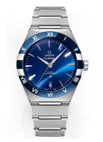 Omega Co-Axial Constellation Acero Inoxidable Dial Azul Réplica Espejo 1:1 41MM