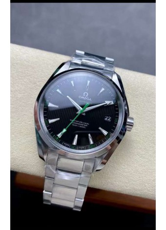 Omega Aqua Terra 150M Dial Negro Caja Acero 904L Manecilla Azul Réplica Espejo 1:1 41MM 