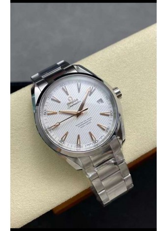Omega Aqua Terra 150M Dial Blanco Caja Acero 904L Dial Blanco Réplica Espejo 1:1 41MM 