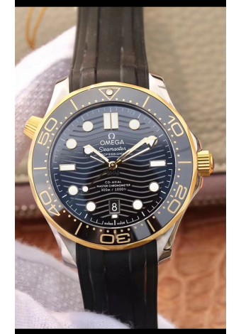 Omega Seamaster 300M Co-Axial Master Chronometer Dial Negro Caja Dos Tonos Réplica a Espejo 1:1
