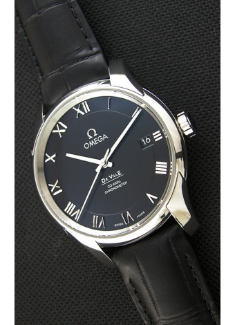 Omega De-Ville Annual Calendar Co-Axial Reloj Réplica Suizo a espejo 1:1 Edición en Dial Negro