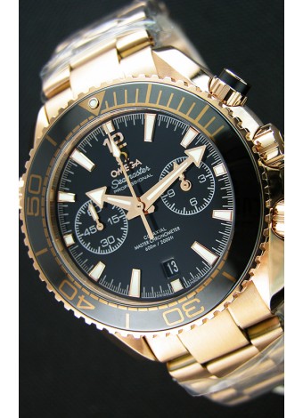 Omega Seamaster Planet Ocean 600M Reloj Réplica Cronógrafo a espejo 1:1 en Oro Rosado
