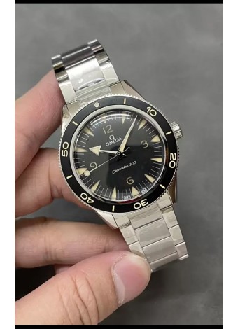 Omega Seamaster 300 Dial Negro Reloj Réplica Suizo a Espejo 1:1