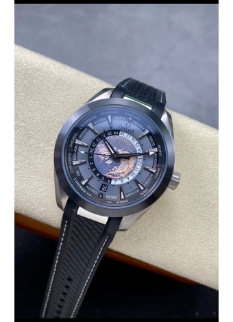 Omega Seamaster Aqua Terra 150M Worldtime Correa de Goma Reloj Réplica Suizo