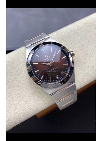 Omega Super Clone Co-Axial Constellation Stainless Dial Marrón Reloj Réplica