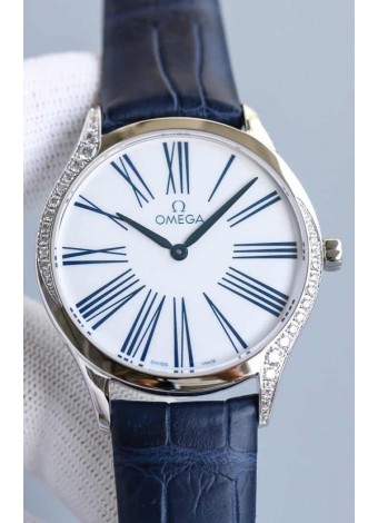 Omega De Ville Tresor Edition Cuarzo Suizo Watch 36MM Caja Acero Dial Blanco