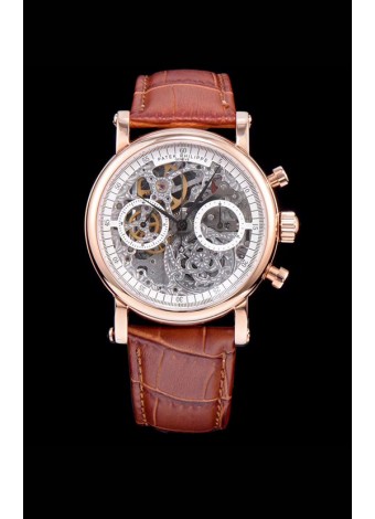 Patek Philippe Complications Skeleton Chronograph Watch in Rose Gold 