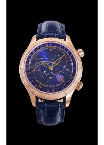 Patek Philippe 6102R Grand Compilations Reloj Réplica Suizo a Cuerda Manual - Bisel Resistente Dial Azul