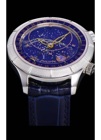 Patek Philippe 6102R Grand Compilations Reloj Réplica Suizo a Cuerda Manual - Bisel Resistente Dial Azul