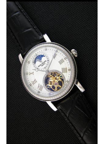 Patek Philippe Japanese MoonPhase Tourbillon Reloj Réplica Dial Blanco