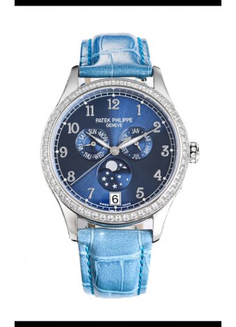 Patek Philippe Complications 4948G Annual Calendar Moonphase Dial Azul Oro Rosado Réplica Suiza 
