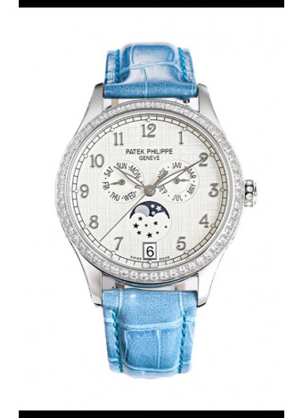Patek Philippe Complications 4948G Annual Calendar Moonphase Dial Blanco Oro Rosado Réplica Suiza 
