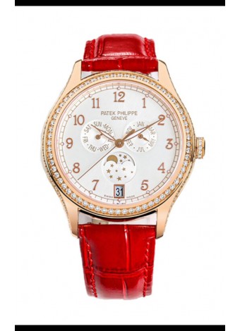 Patek Philippe Complications 4948G Annual Calendar Moonphase Dial Blanco Oro Rosado Réplica Suiza 