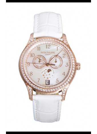 Patek Philippe Complications 4948G Annual Calendar Moonphase Dial Perla Oro Rosado Réplica Suiza