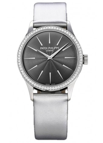 Patek Philippe Calatrava 4997 Ladies Reloj Caja Acero Dial Gris con Movimiento Suizo Automático