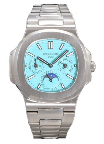Patek Philippe Nautilus 5740 Perpetual Calendar Oro Blanco Dial Tiffany Reloj Réplica Suiza 
