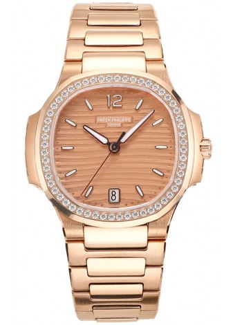 Patek Philippe Nautilus 7118R 35MM 1:1 Caja y Dial Oro Rosado Reloj Réplica Espejo 1:1