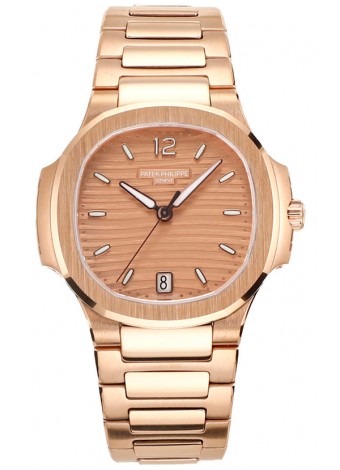 Patek Philippe Nautilus 7118R 35MM 1:1 Caja y Dial Oro Rosado Reloj Réplica Espejo 1:1