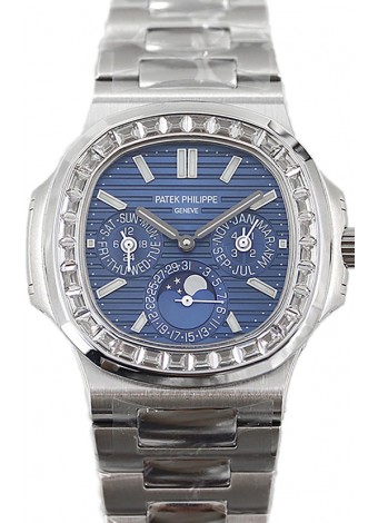 Patek Philippe Nautilus 5740 Perpetual Calendar Acero Inoxidable Dial Azul Reloj Réplica Suiza 