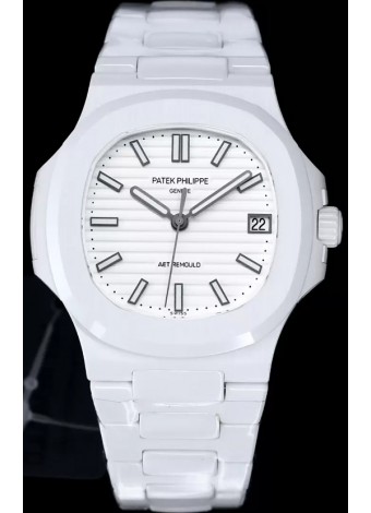 Patek Philippe Nautilus 5711 AET Remould Edición Cerámica Blanca Dial Blanco Reloj Réplica Suiza