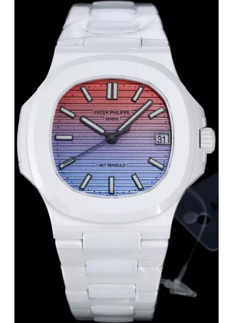 Patek Philippe Nautilus 5711 AET Remould Edición Cerámica Blanca Dial Degradado Reloj Réplica Suiza