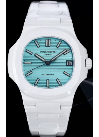 Patek Philippe Nautilus 5711 AET Remould Edición Cerámica Blanca Dial Verde Reloj Réplica Suiza