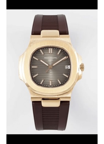 Patek Philippe Nautilus 5711/1R-001 1:1 Reloj Réplica en Acero 904L Dial Marrón en Oro Rosado