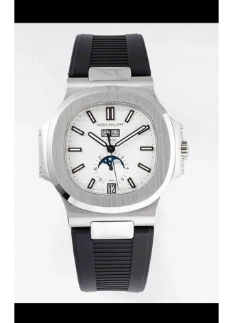 Patek Philippe Nautilus 5726A Reloj Réplica Espejo 1:1 Dial Blanco Correa de Goma