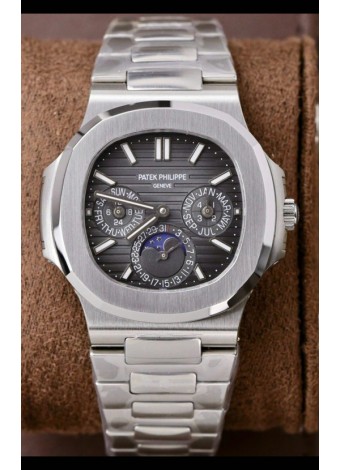 Patek Philippe Nautilus 5740 Perpetual Calendar Reloj Réplica Suizo Dial Acero Inoxidable Gris