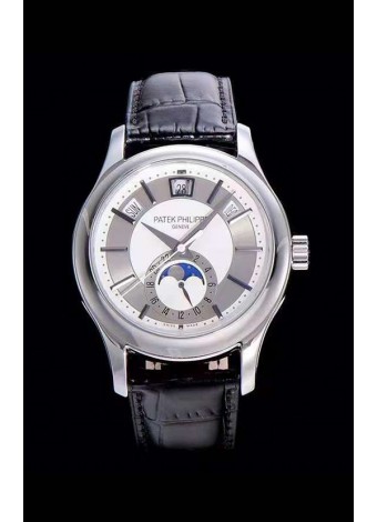 Patek Philippe Complications MoonPhase 5205-001 Reloj Réplica Suizo a Espejo 1:1 Steel Gris Dial
