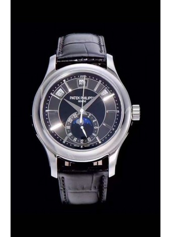 Patek Philippe Complications MoonPhase 5205-001 Reloj Réplica Suizo a Espejo 1:1 Dark Gris Dial