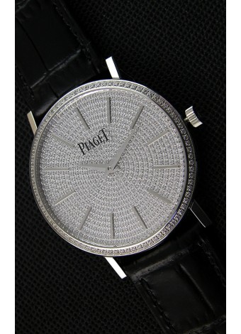 Piaget Altiplano G0A36128 Paved Diam Dial Reloj Réplica de Cuarzo Suizo en Caja de Acero