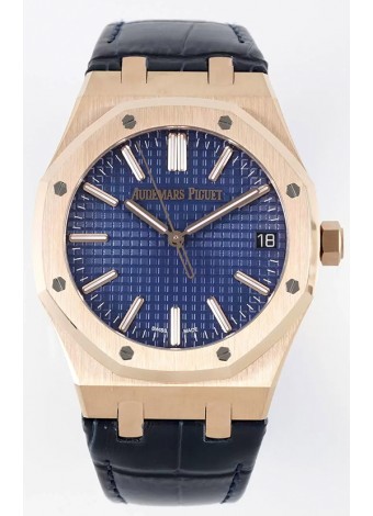 Audemars Piguet Royal Oak 15510 50 Aniversario 41MM Dial Azul Oro Rosado 41MM Réplica a Espejo 1:1