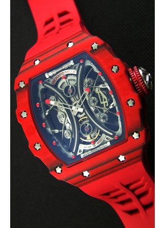 Richard Mille RM53-01 Pablo Mac Donough Caja de Carbón Forjado color Rojo Reloj Réplica Suizo