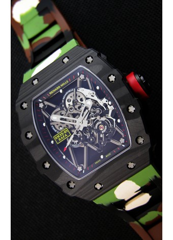 Richard Mille RM35-01 Rafael Nadal Caja de Carbón Forjado con Correa de Goma tipo Camuflaje