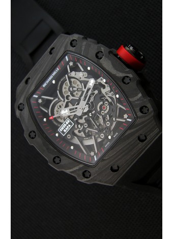 Richard Mille RM35-2 Rafael Nadal Caja de Carbón Forjado con Correa de Goma color Negro