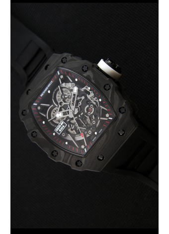 Richard Mille RM35-2 Rafael Nadal Caja de Carbón Forjado con Correa Negra
