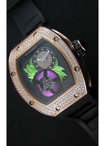 Richard Mille 19-02 Tourbillon Fleur Reloj Réplica Suizo en Oro Rosado